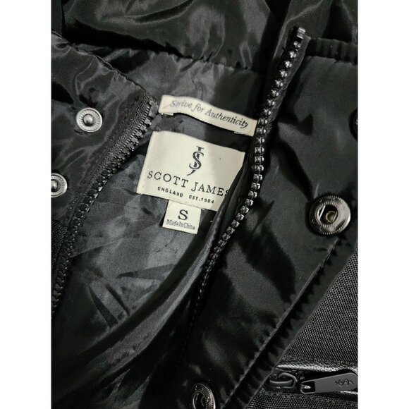 Scott James Mens Puffer Bomber Snap Button Front Knit Sleeves Black Jacket Sz S - Picture 6 of 7